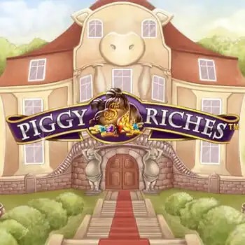 Piggy Riches slot logo by NetEnt at NeonVegas Casino